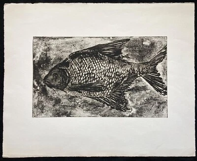 Reinhard Drenkhahn Grafik Fisch Brasse Radierung - Bild 1 von 3