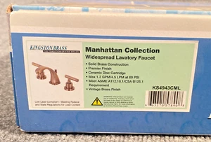 Kingston Brass KS494.CML Manhattan 1.2 GPM Widespread Bathroom - Brass - Picture 1 of 6