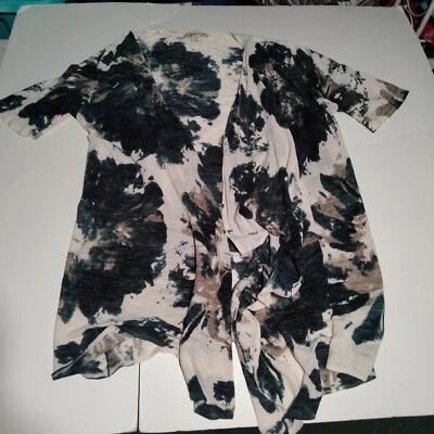 Coldwater Creek Blanco Verde Floral Frente Abierto Acrílico Cárdigan Grande 14-16 Foto 1 de 4