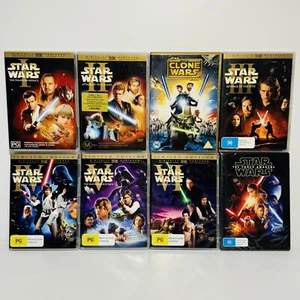 Star Wars Episodes 1-6 DVD Set + The Clone Wars + The Force Awakens, Free Post - Picture 1 of 22