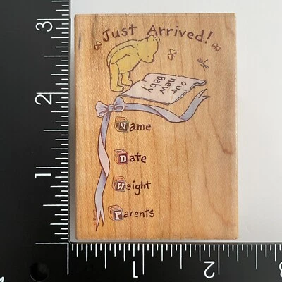 Sello de goma All Night Media Winnie The Pooh recién llegado anuncio bebé 747H Foto 1 de 3