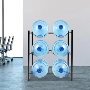 3 Tiers Water Cooler Jug Rack 6 Slots 5 Gallon Water Bottle Holder Heavy Duty - Picture 1 of 13