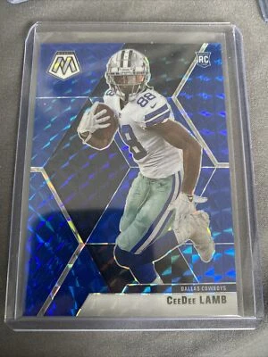 CeeDee Lamb #69/99 Blue Prizm RC 2020 Panini Mosaic Rookie SSP COWBOYS #207 - Image 1 of 2