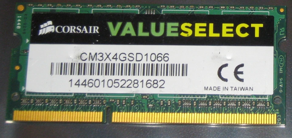 4GB CORSAIR Value Select DDR3 RAM 1066MHz PC3-8500S SO-DIMM CL7 CM3X4GSD1066 TOP - Bild 1 von 1