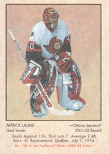 2002-03 Parkhurst Retro Hockey Mini #138 Patrick Lalime