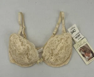 Vintage Delicates Women's 34C Amazing Bra Deep Plunge Push Up French Vanilla NWT - Picture 1 of 10