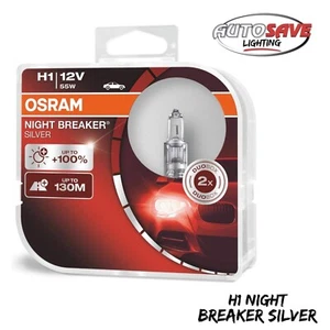 OSRAM Night Breaker Silver H1 Car Headlight Bulbs 64150NBS-HCB +100% TWIN *NEW* - Picture 1 of 2