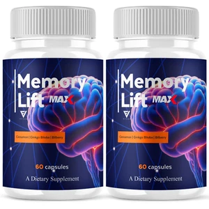 (2 Pack) Memory Lift Max Supplement, Memorylift Nootropic Pills (120 Capsules) - Picture 1 of 10