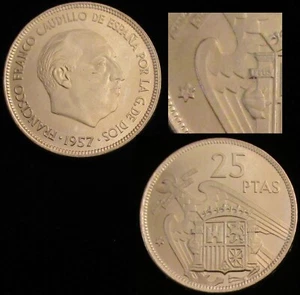 *GUTSE* FRANCO-9, 25 PESETAS 1957*75, PLUS, PROOF. - Imagen 1 de 1