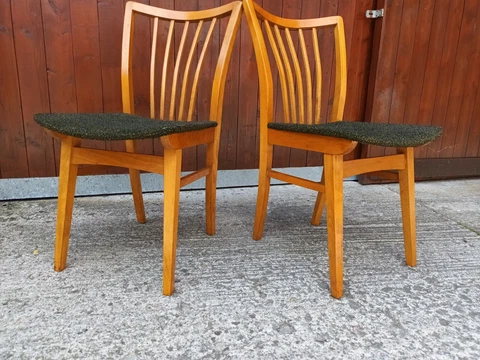 Kitchen Chair 50er Vintage 2x Dining Room Rockabilly Sprossenstuhl Retro 50s B Cover