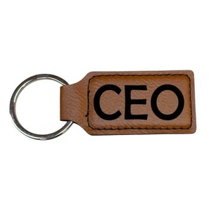 Keychain - Rectangle - CEO - Leather - Picture 1 of 8