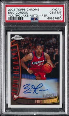 2008 TOPPS CHROME YOUTHQUAKE AUTOS REFRACTOR #YQA4 ERIC GORDON PSA 10 AUTO - Image 1 of 2