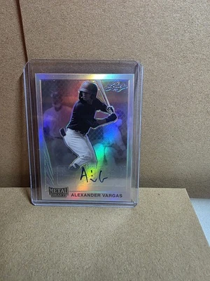 2021 Leaf Metal Draft - 1990 Leaf Autographs Alexander Vargas #LA-AV1 (AU, RC) - Image 1 of 2