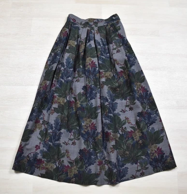 80s Carroll Reed Skirt Midi A-Line Floral Prairie Grunge Pockets 24" Waist VTG - Image 1 of 4