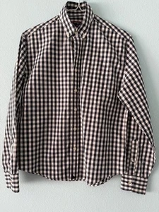 Untuckit Boys 14 Button Down Shirt Black White Check Long Sleeve 100% Cotton - Picture 1 of 7