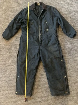 Vintage Carhartt Insulated Coveralls Mens 50 Regular Black X06  - Image 1 of 4