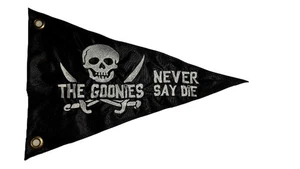 12"x 18" triangle THE GOONIES SKULL NEVER SAY DIE Safety Flag JEEP ATV UTV Trike - Picture 1 of 5