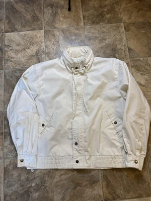 Chaqueta De Colección Años 70 80 Smock Field master Todo Blanco Pequeña 24x26 Capucha Garra Cremallera Foto 1 de 4