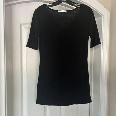 $295 T ALEXANDER WANG Top de punto elástico negro talla M Foto 1 de 4