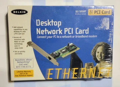 DESKTOP Network PCI Card 32 Bit 10/100Base T Ethernet New - Image 1 of 2