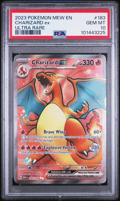 2023 Pokemon Mew EN-151 Charizard EX #183 Ultra Rare PSA 10 - Image 1 of 2
