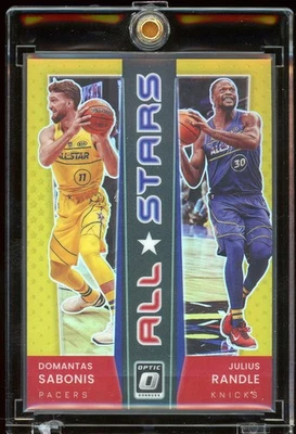 Donruss Optic DOMANTAS SABONIS JULIUS RANDLE 2021-22 All Stars Gold Prizm/10 Foto 1 de 2