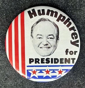 Vintage 1968 "Humphrey for President" Wahlkampf Pinback 3-1/2" - Bild 1 von 4