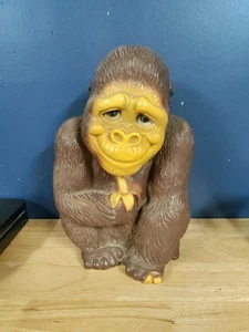 Vintage 1971 NY vinyl prod corp Gorilla Ape with banana Huge piggy bank - Picture 1 of 9