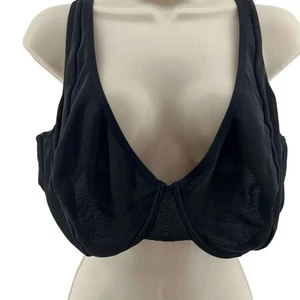 Old Navy Mesh Unlined Underwire Plunge Bra 42DD Black Jack - Picture 1 of 7
