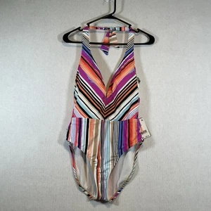 Traje de baño halter Kenneth Cole Reaction 1 pieza talla mediana nuevo con etiquetas - Imagen 1 de 7