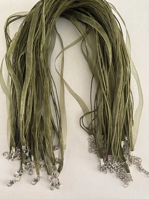 50 piezas Moda Organza Voile Cinta Cierre Langosta Collar Seda Cordón Colores Cuerda Foto 1 de 4