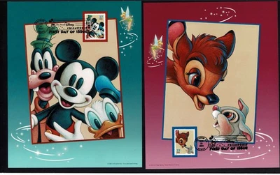 3865-3868 Disney Art of Friendship first day cancels on USPS 8" X 10"photo cards - Image 1 of 2