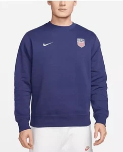 Men's Nike Navy USMNT Soccer Club Pullover Sweatshirt Small DV2040-421 - Picture 1 of 5