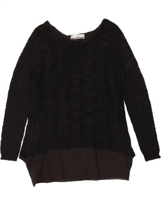 D.E.C.K. BY DECOLLAGE Womens Top Long Sleeve UK 16 Large Black Polyester DA12 — 第 1/3 张图片