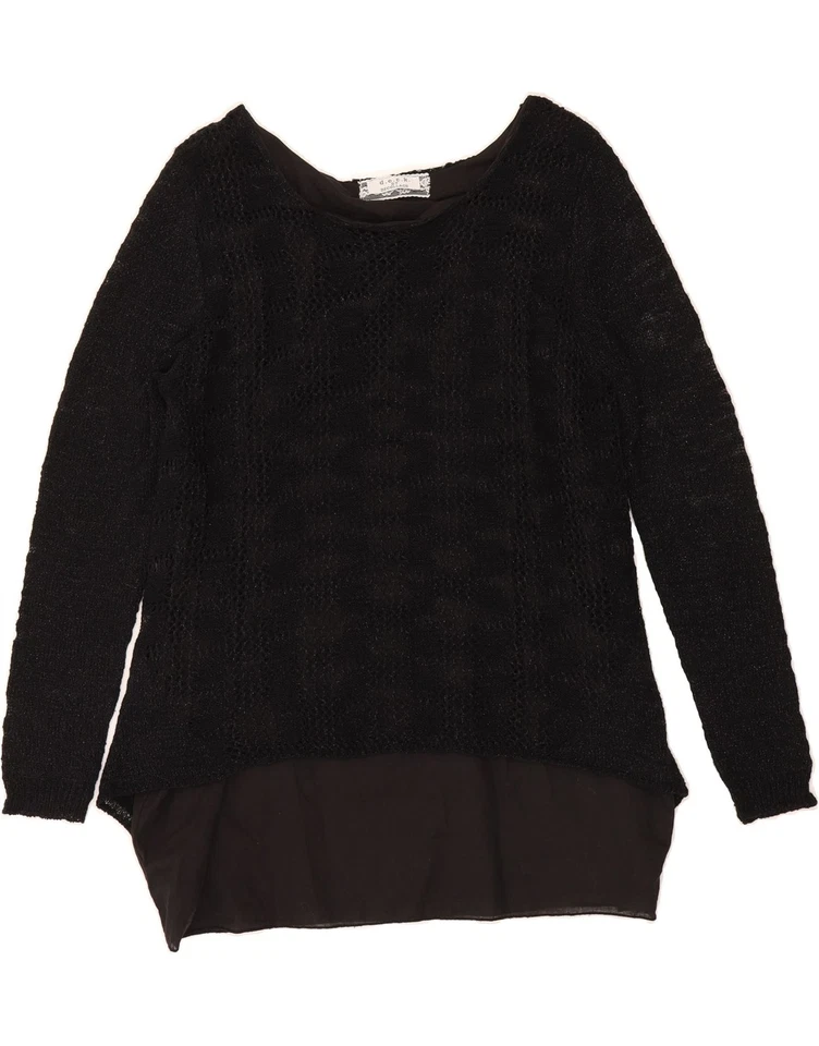 D.E.C.K. BY DECOLLAGE Mujer Top Manga Larga Reino Unido 16 Grande Negro Poliéster DA12 Foto 1 de 3