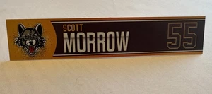 Scott Morrow Chicago Wolves AHL Locker Typenschild Hurricanes Rangers - Bild 1 von 2