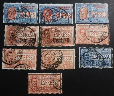 ITALY USED EXPRESS #1-8 WITH CANCELS  FREE SHIPPING - Image 1 of 2