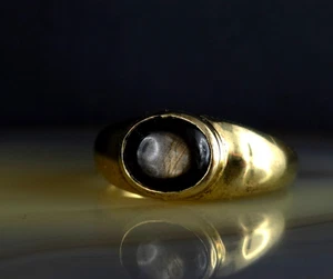 Ring Silber 925 Obsidian 20,0 mm Designer vergoldet - elegant & schimmernd - Bild 1 von 10