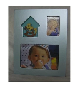 Newborn Baby Photo Album Baby Shower Christening gift Metallic Blue - Picture 1 of 3