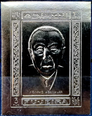 Selo de ouro Fujeira 1970, sem marca de charneira - Personalidades da Alemanha - Imagem 1 de 3