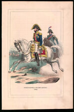 Wood Engraving Divisionsgeneral and His Adjutant 1812, Old Coloured Of