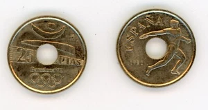 Spain - España 25 Pesetas 1991 KM 850 from mint roll UNC - Picture 1 of 3