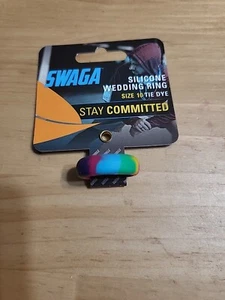 99 Total Swaga Silicone Wedding Rings Tie Dye Size 10 - Picture 1 of 2