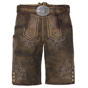 Krüger Paolo Lederhose mit Gürtel Herren Trachtenlederhose Trachtenhose - Bild 1 von 7