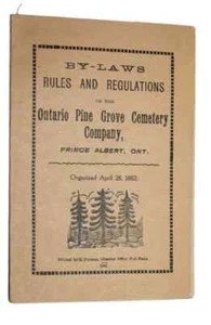 By-Laws Rules and Regulations of the Ontario Pine Grove Cemetery Company...1906. - Picture 1 of 1