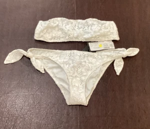 Dolce & Gabbana 2 Piece Strapless Optical White Eyelet Bikini Set Small NWT - Picture 1 of 3