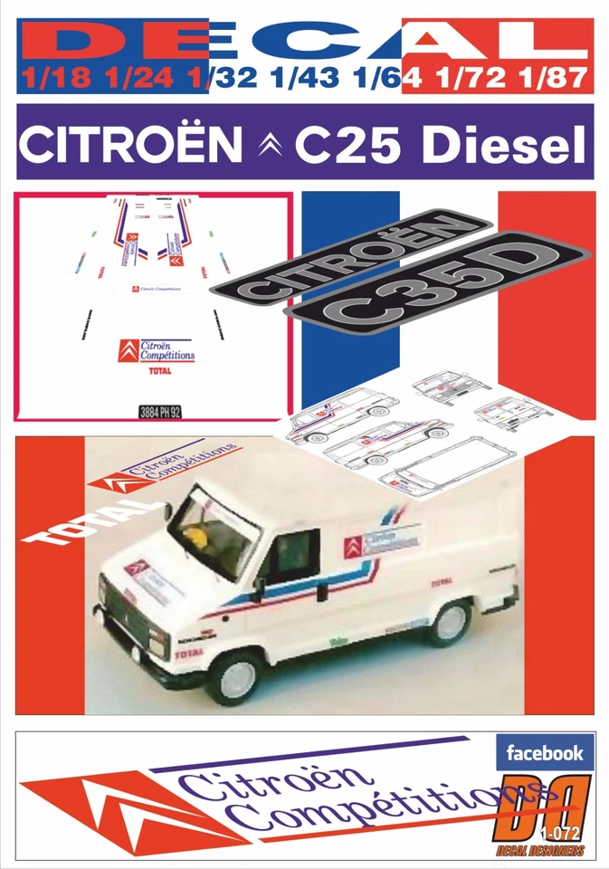 DECAL CITROEN C25D ASSISTANCE CITROEN COMPETITIONS 1988 (08) - Image 1 of 1