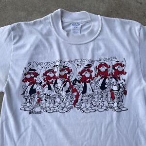 Vtg Texas Tech Red Raiders Big XII Dirk West Art Tshirt MD caricatures mahomes