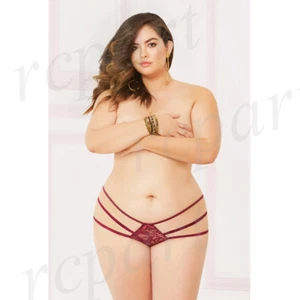 New women's lace bikini sexy lingerie intimates gift 1X/2X 3X/4X plum 10902X - Picture 1 of 4