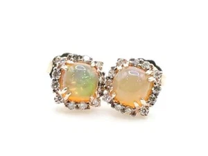 LeVian 14K Rose Gold Ethiopian Opal Diamond Stud Earrings (ML1077984) - Picture 1 of 8